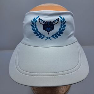 Charlotte Hornets Womens Visor Headband Hat White Blue Logo Novant Health